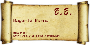 Bayerle Barna névjegykártya